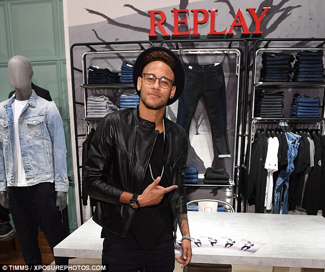 Neymar Jr, International football star, at the Replay concession stand in Selfridges